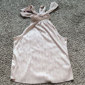 Express Shimmering Pink Halter Top